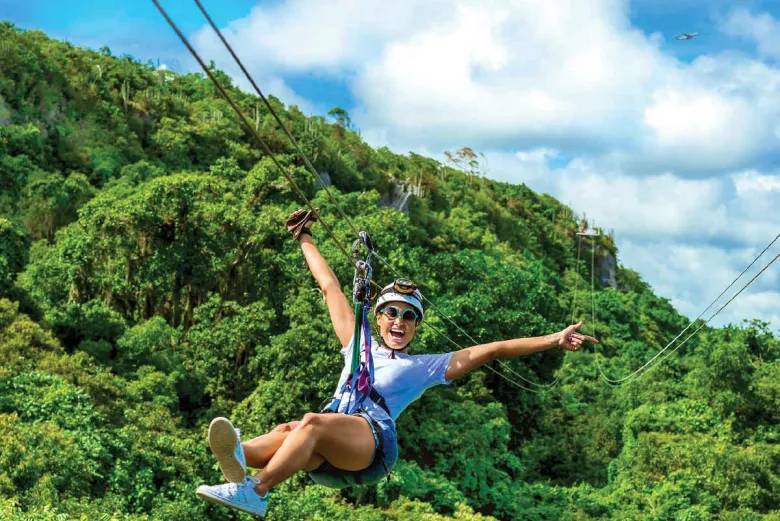 Zipline down Scape Park