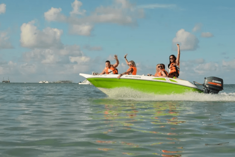 Enjoying Dominican Coast on Speedboat